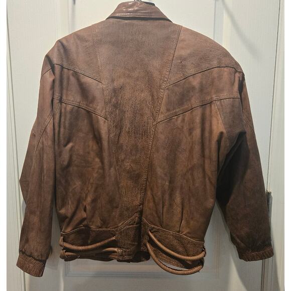 Vintage G-III Global Indentity Leather bomber jacket sz M - Picture 2 of 13